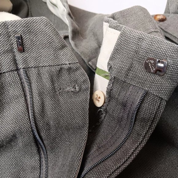 Vintage Orvis 34x29.5 Canvas Pants Leather Trim Sporting USA Made Green Hunting - Picture 16 of 16